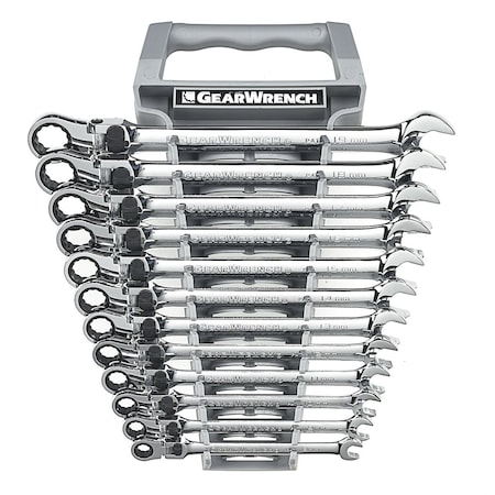 Gearwrench 12 Piece Metric  XL Locking Flex Head Ratcheting Wrench Set EHT85698